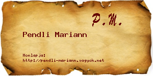 Pendli Mariann névjegykártya